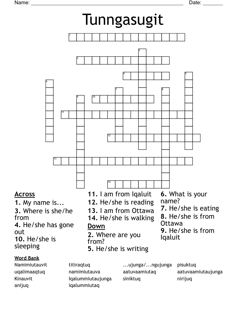 Tunngasugit Crossword