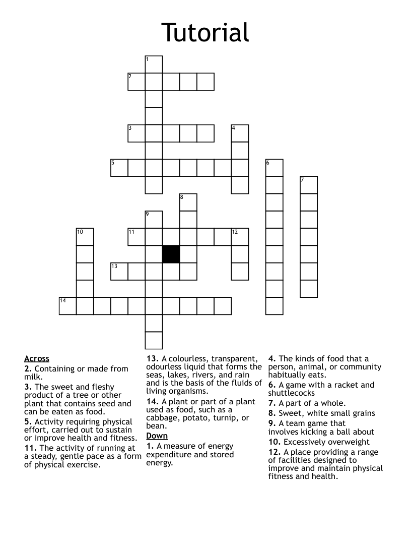 Tutorial  Crossword