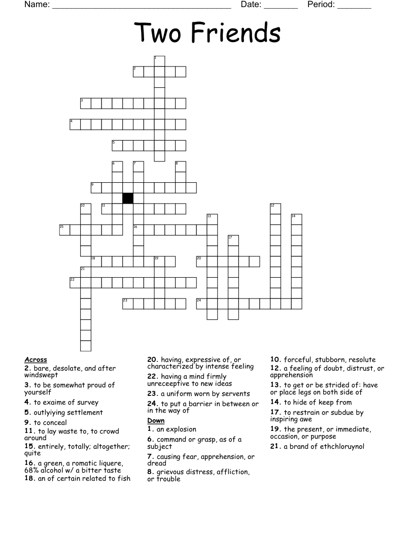 Two Friends Crossword