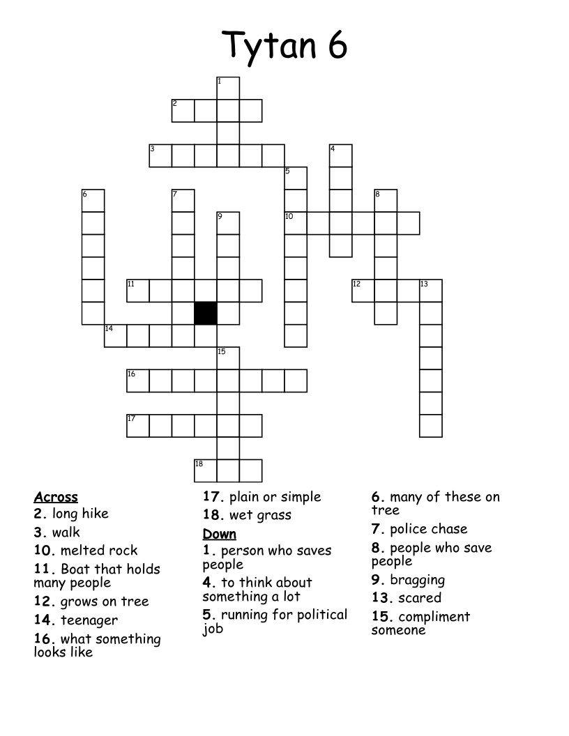 Tytan 6  Crossword