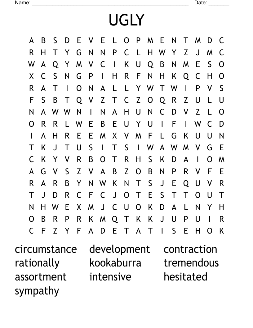 UGLY Word Search