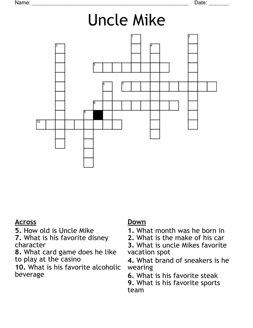 Uncle Mike Crossword WordMint