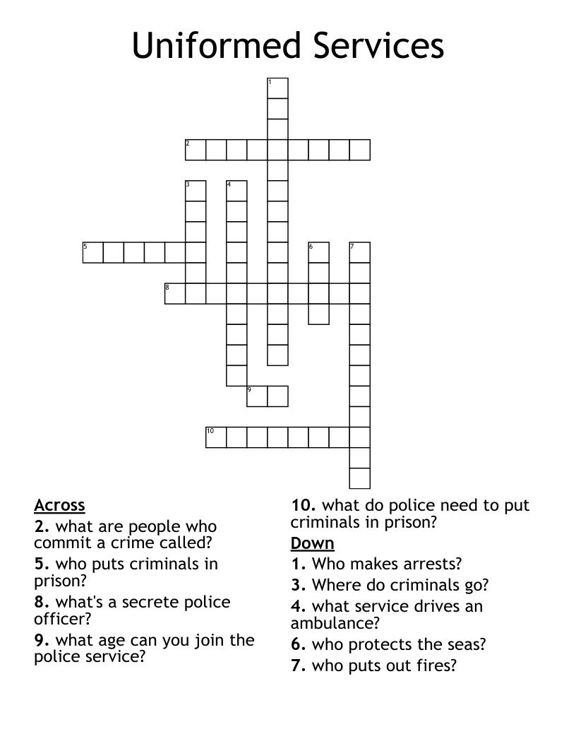 Uniformed Services Crossword