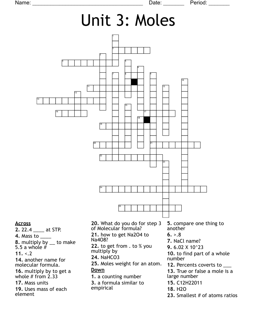 Mole Day Color By Ion Charge Puzzle Answers 1 L 1 Mole Zncl2 1 Mole 