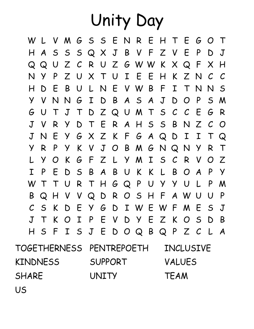 Unity Day Word Search