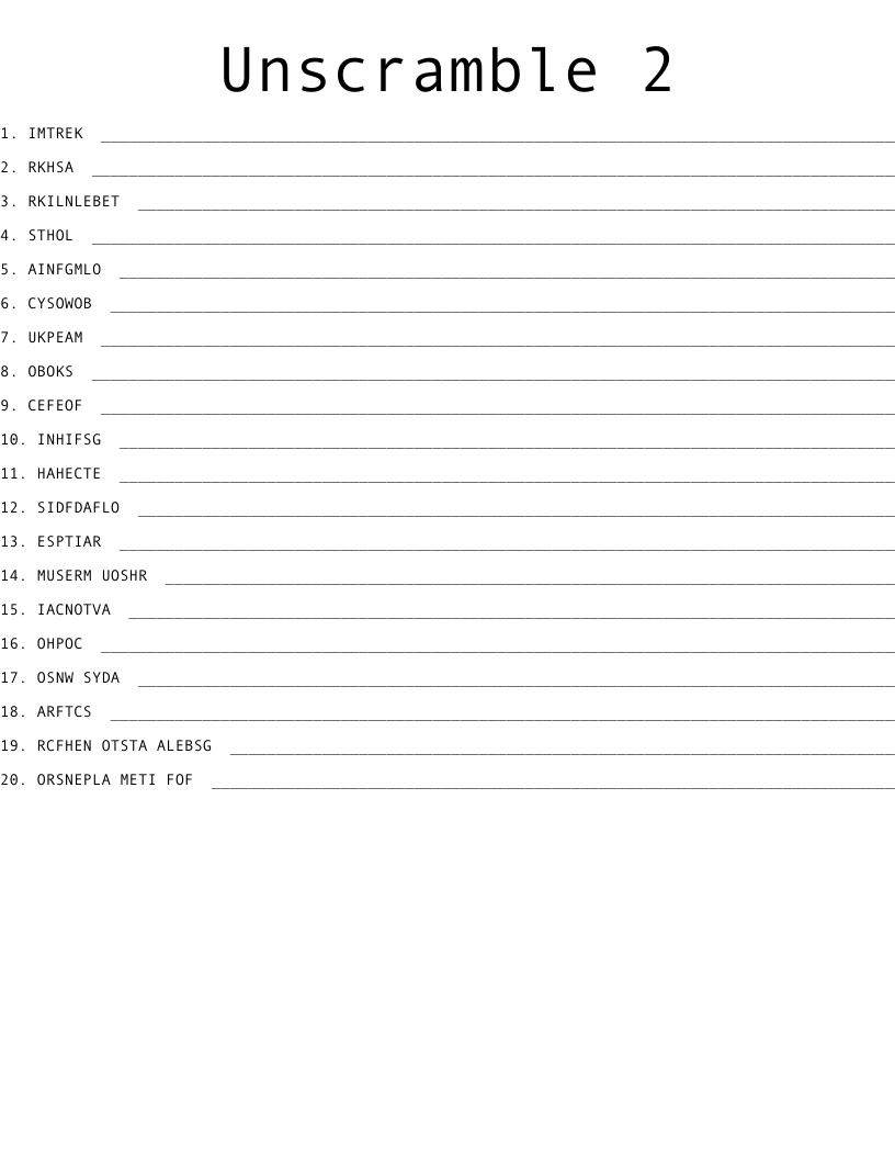 Unscramble 2 WordMint