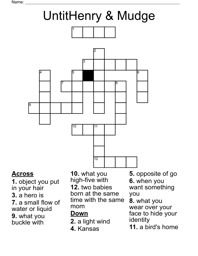 UntitHenry & Mudge Crossword