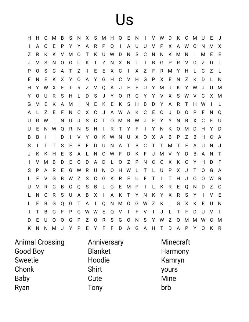 Us  Word Search