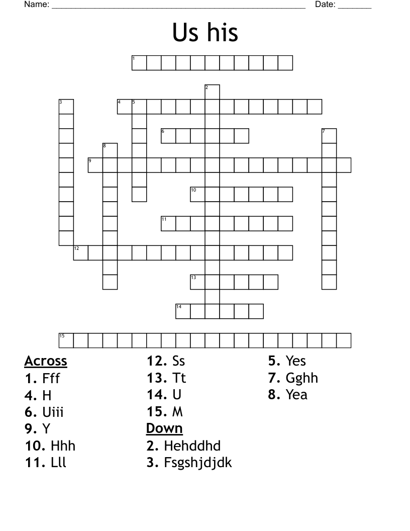 Us his Crossword