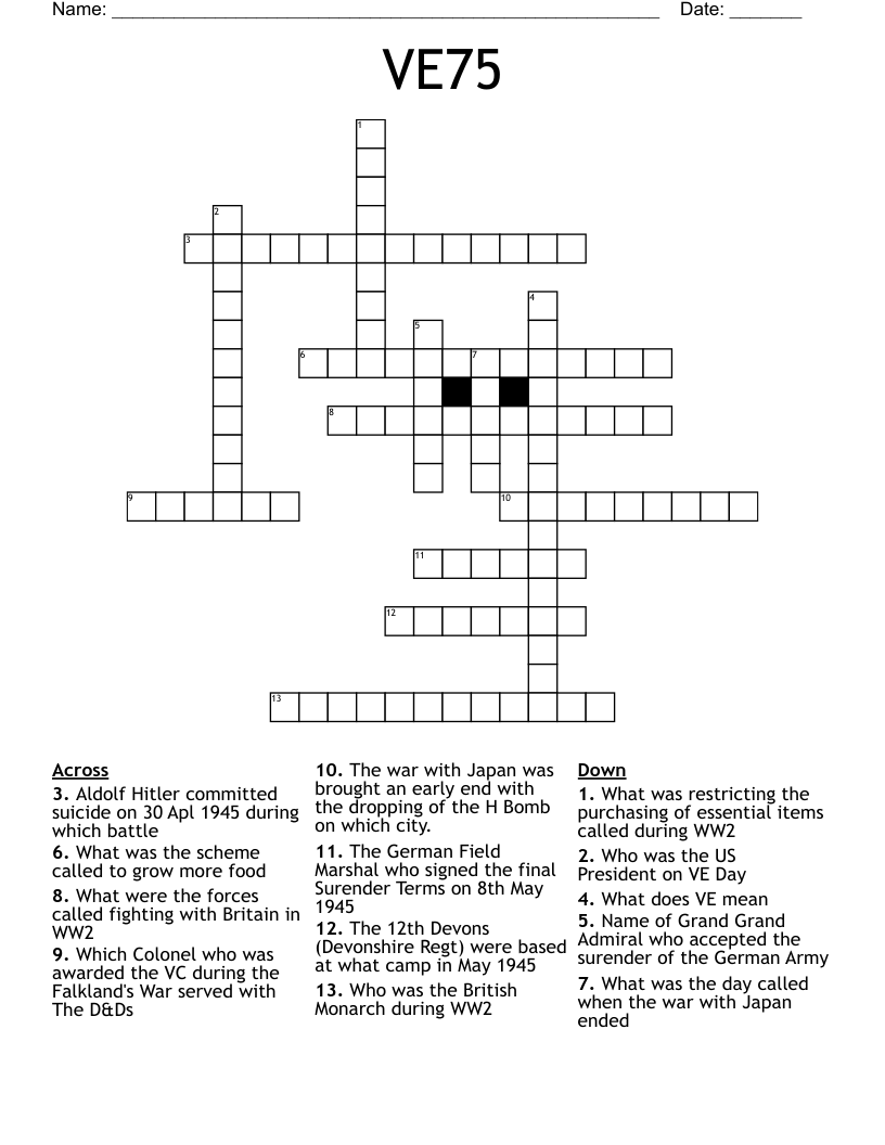 VE75 Crossword