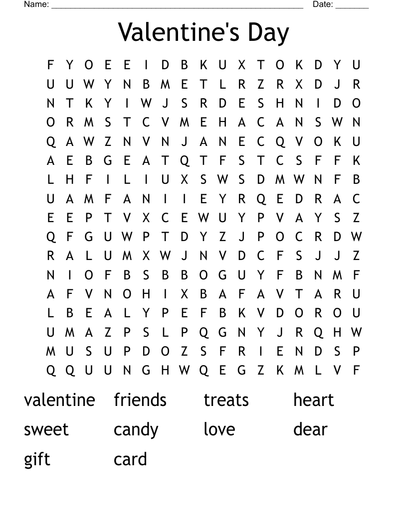 Valentine's Day Word Search