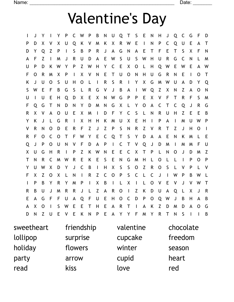 Valentine's Day Word Search