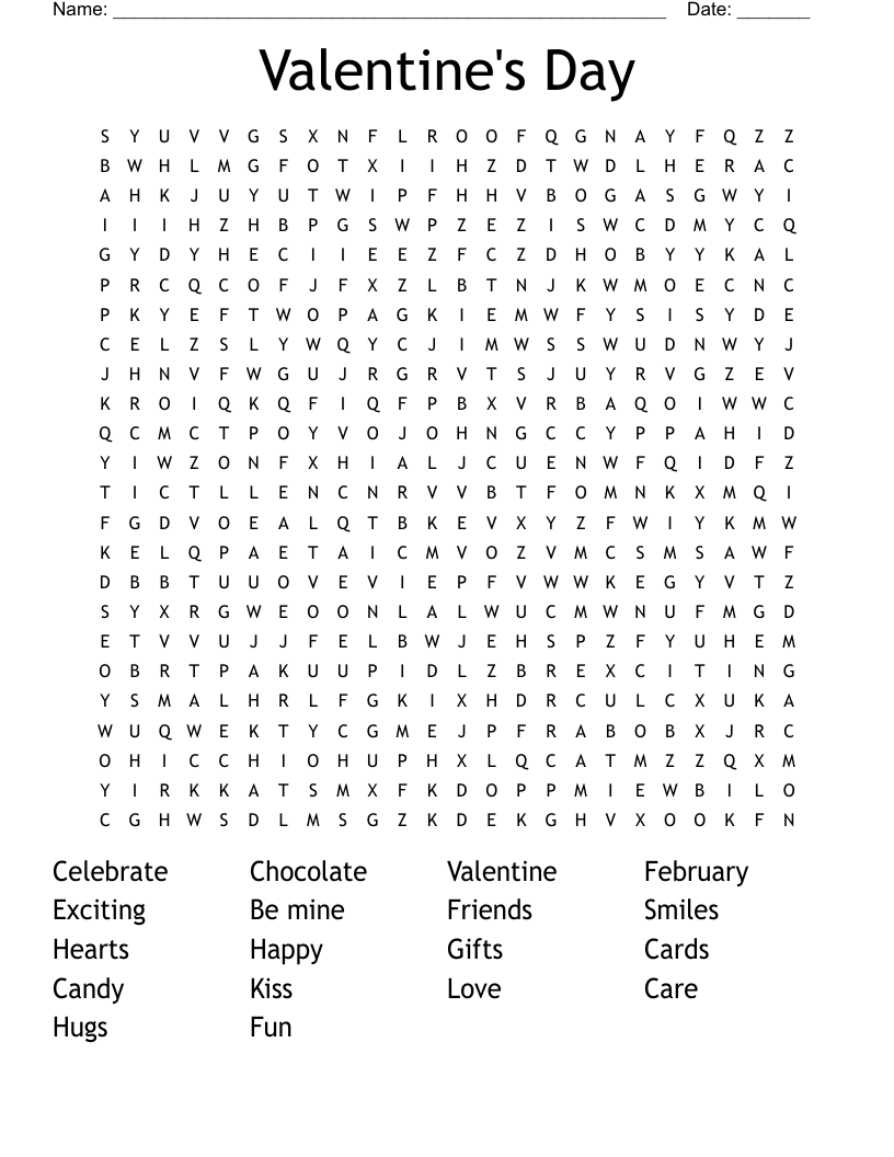 Valentine's Day Word Search