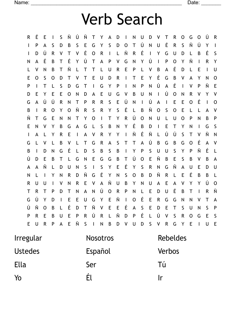 Verb Search Word Search