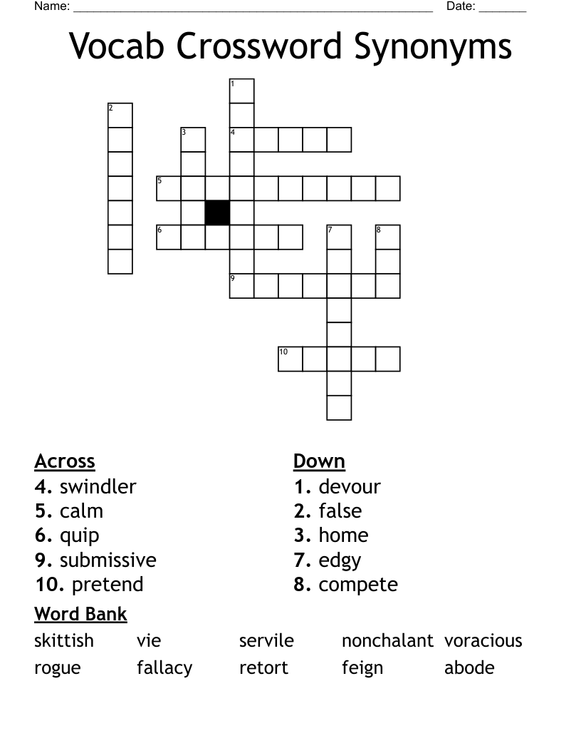 unit 1 vocabulary crossword 2 wordmint unit 1 vocabulary crossword 2 wordmint