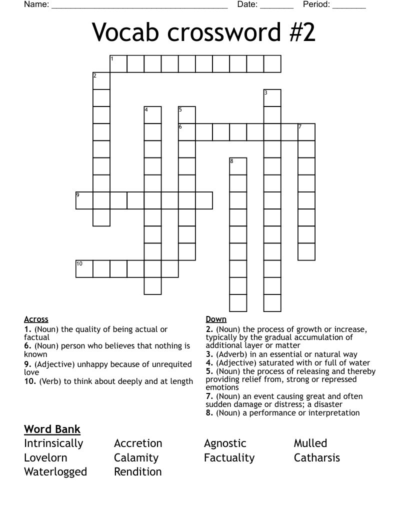 Vocab crossword #2