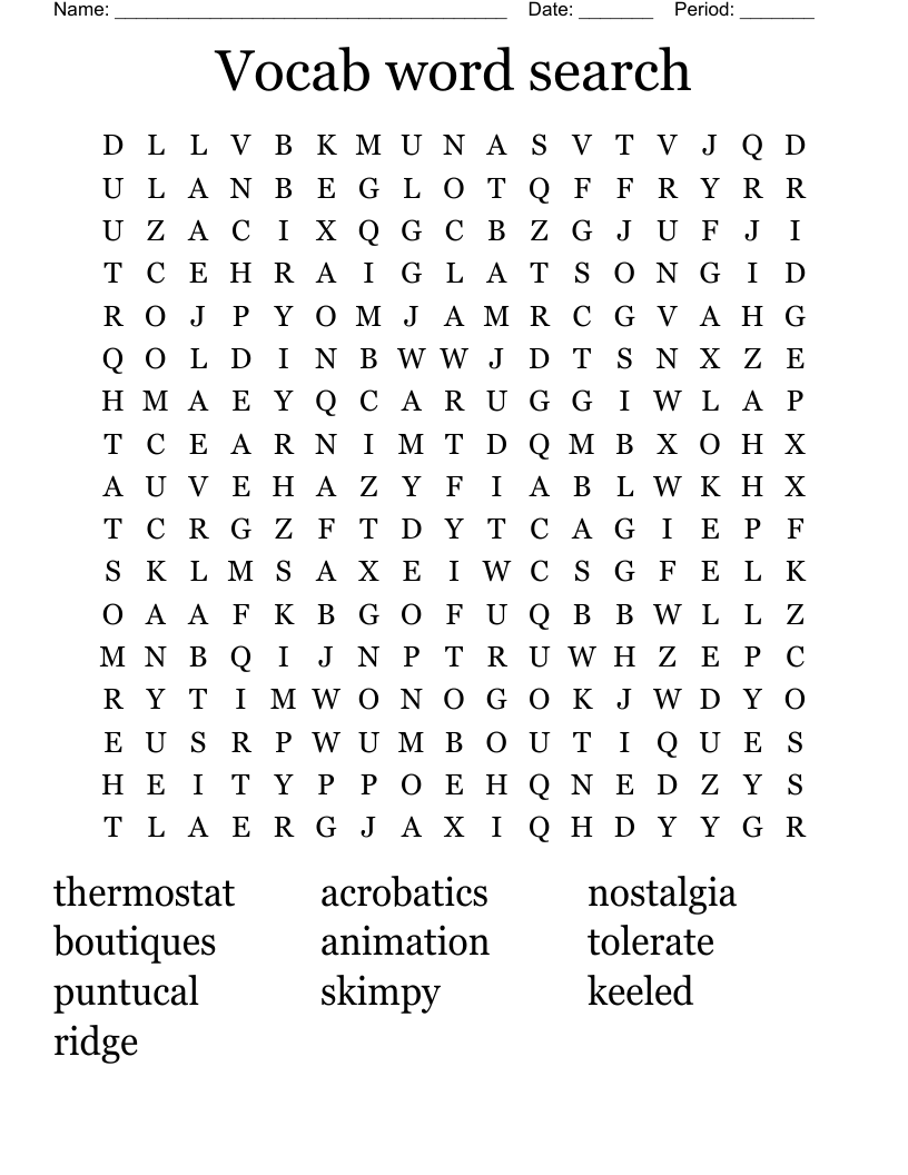 Vocab word search