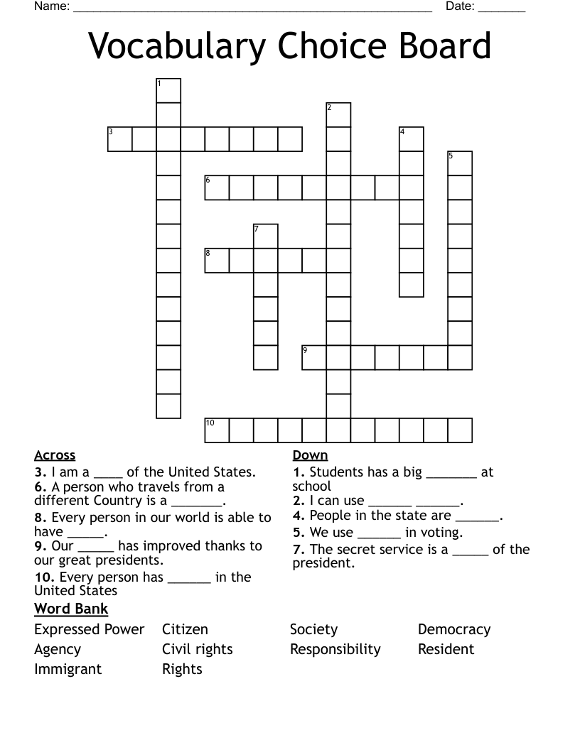 Vocabulary Choice Board Crossword WordMint vocabulary-choice-board-crossword-wordmint