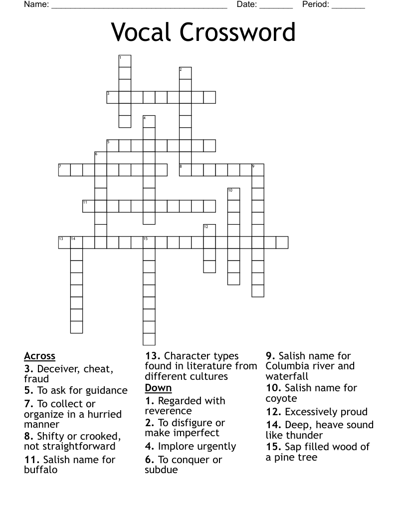 Vocal Crossword 