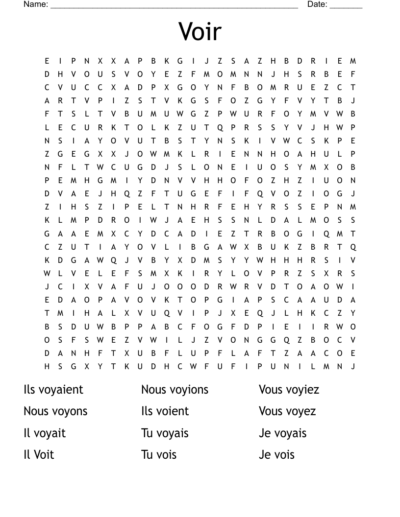 Voir Word Search