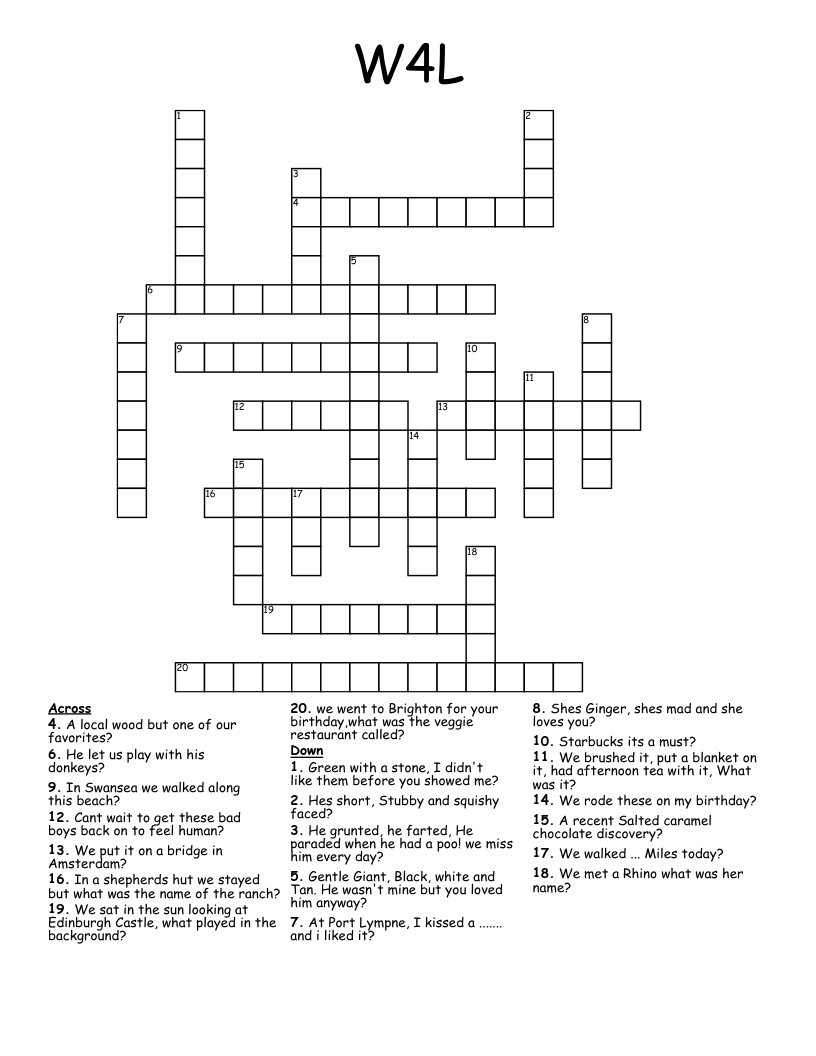 W4L Crossword