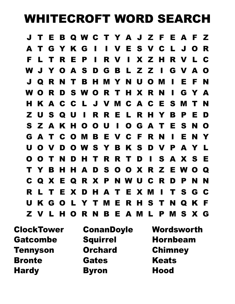 WHITECROFT WORD SEARCH