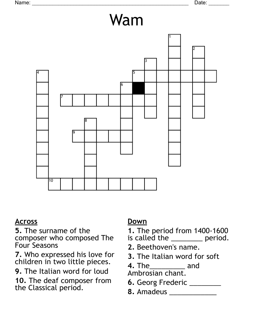 Wam Crossword