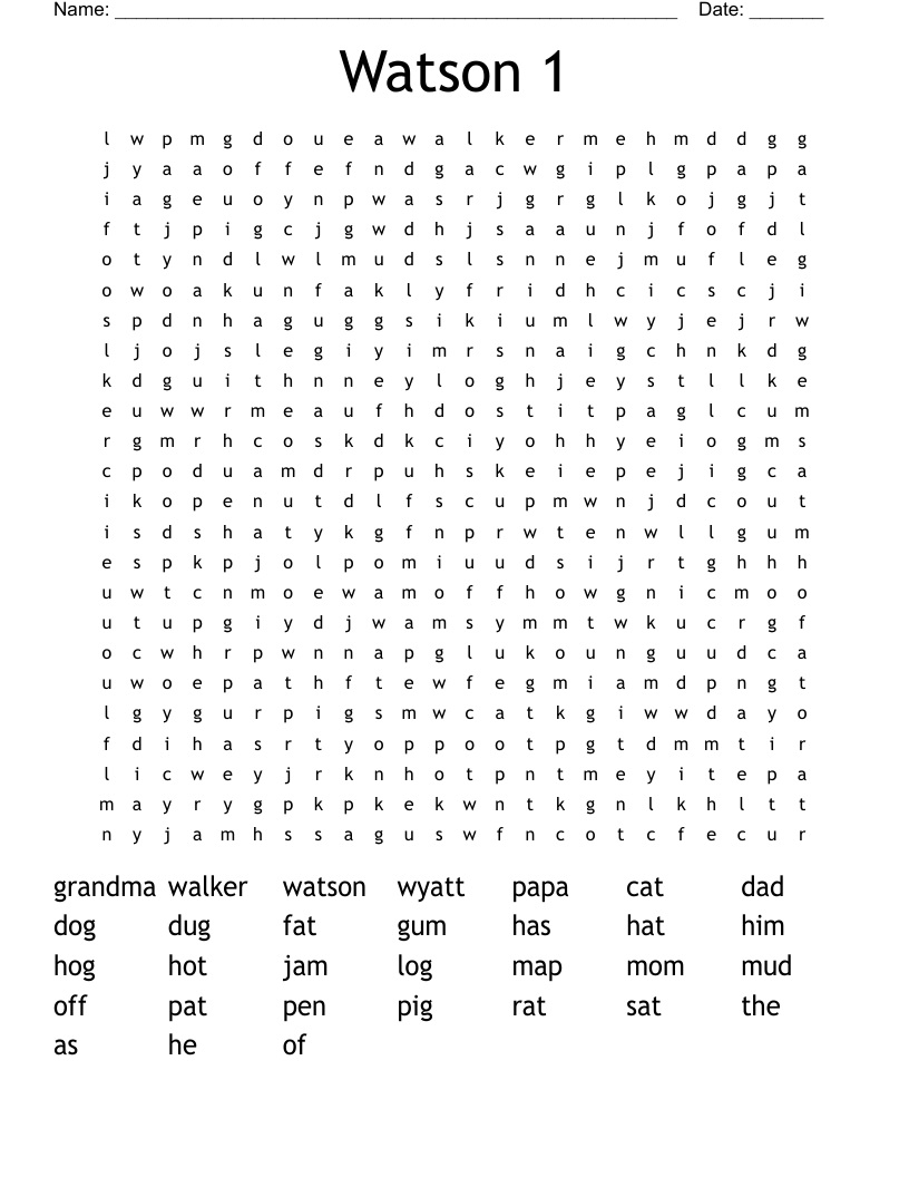 Watson 1 Word Search WordMint