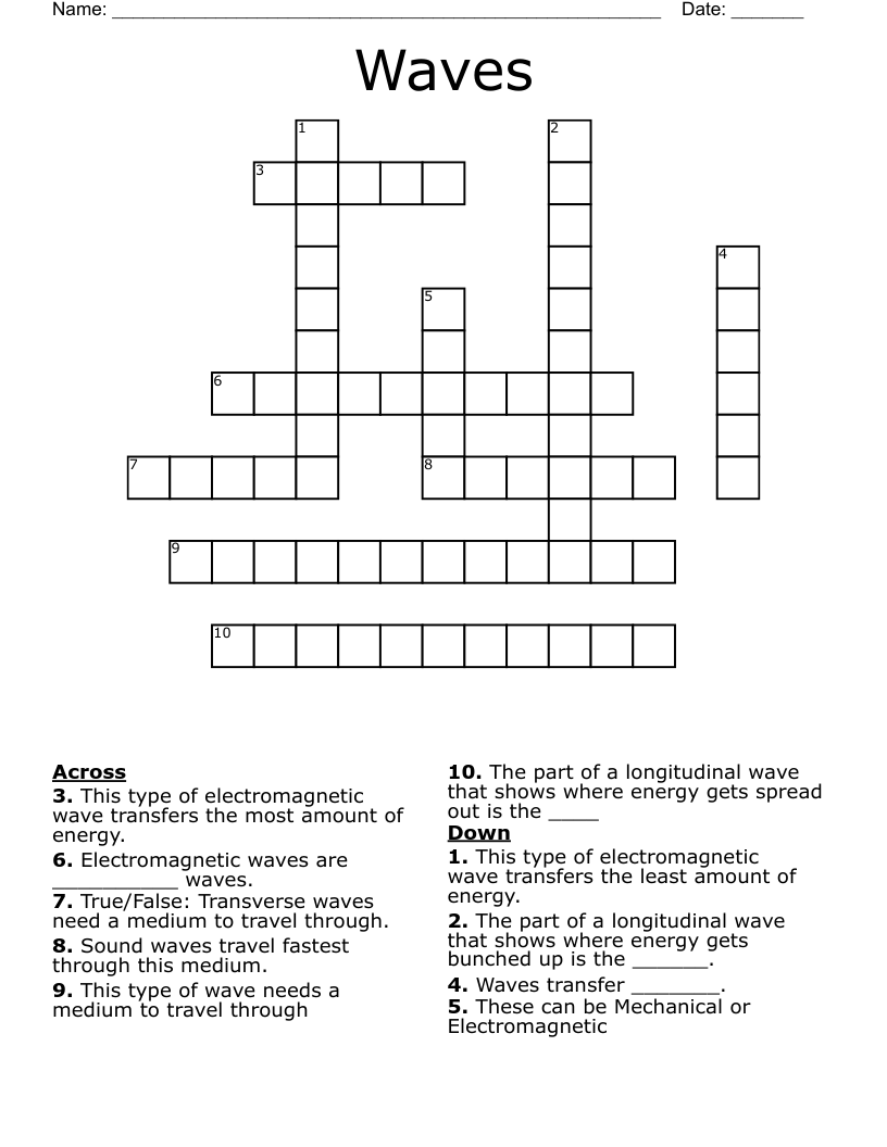 Waves Crossword