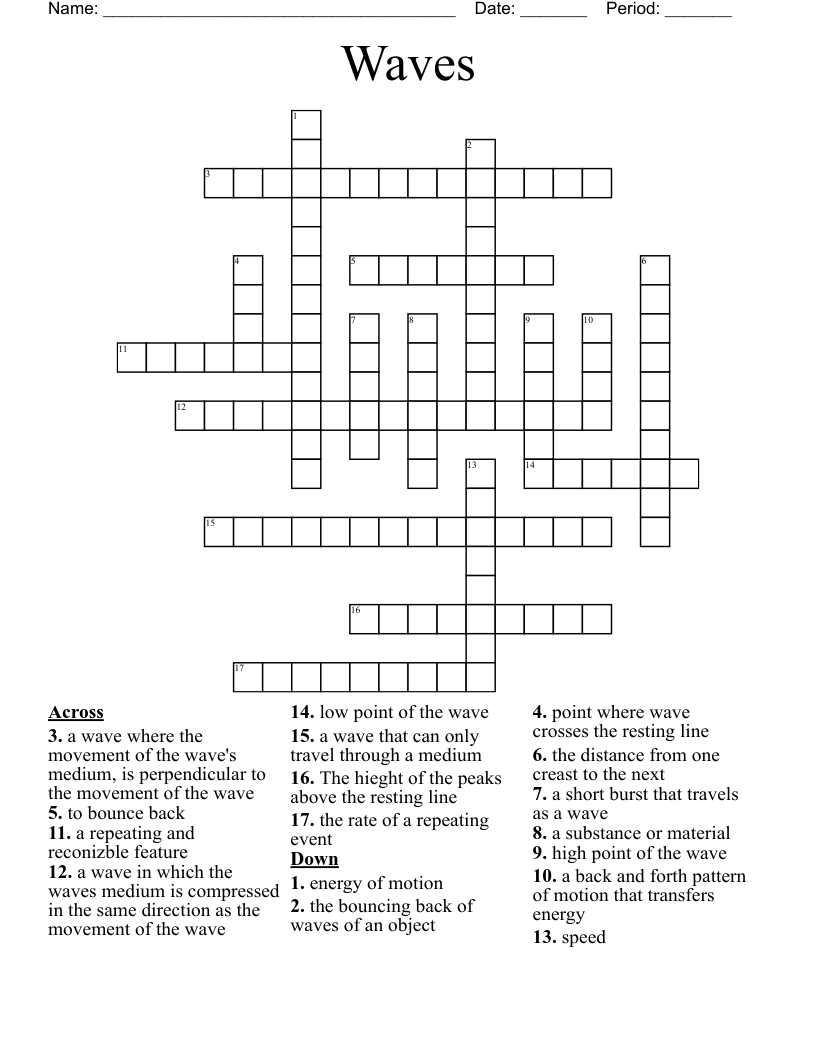 Waves  Crossword