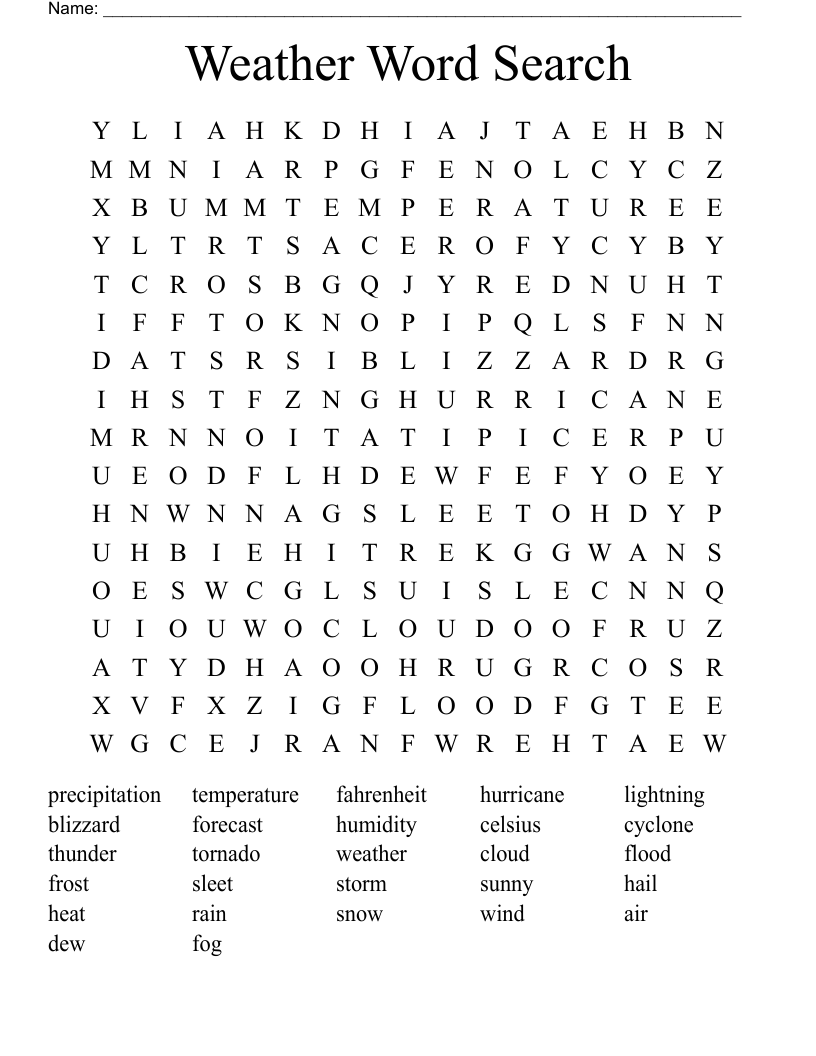 Changing Weather Storms Word Scramble WordMint