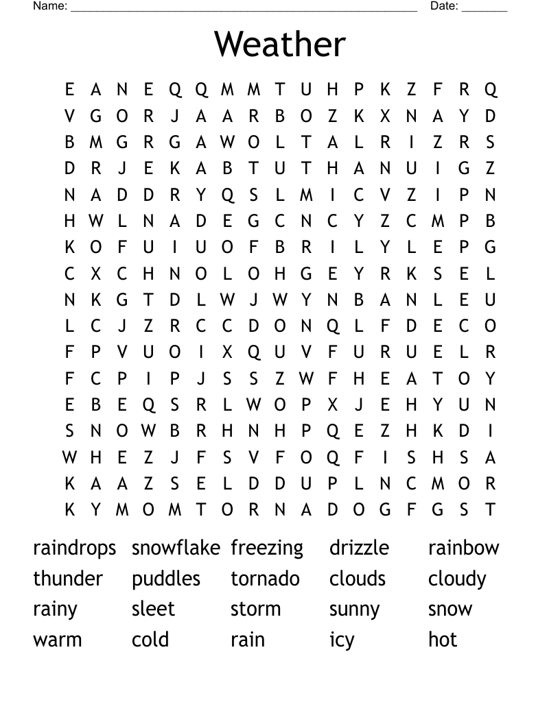 Rain Word Search Wordmint Rainy Day Word Search Wordmint Smith Leaht