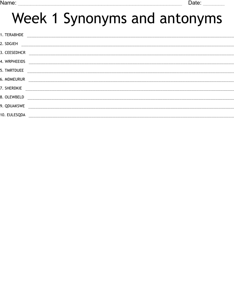 Synonyms And Antonyms Word Search WordMint
