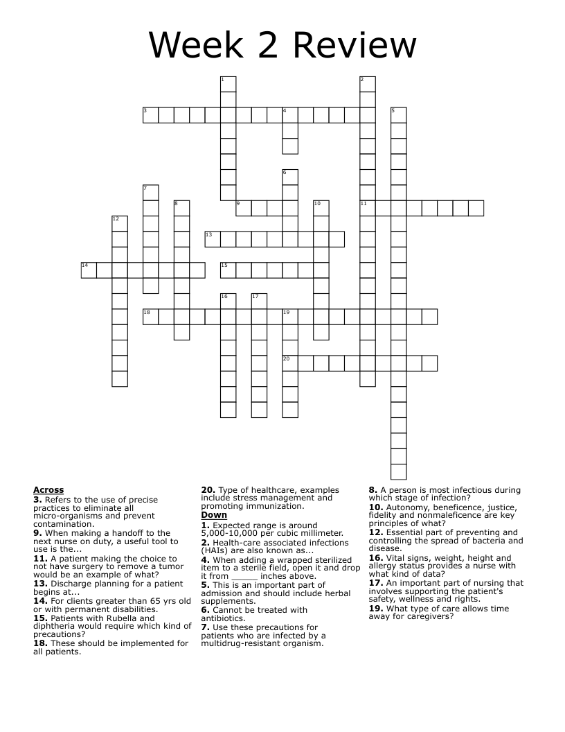 Week 2 Review Crossword WordMint
