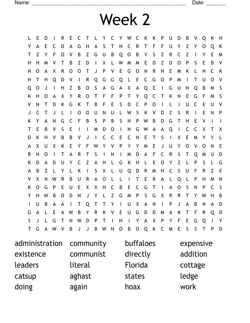 Week 2  Word Search