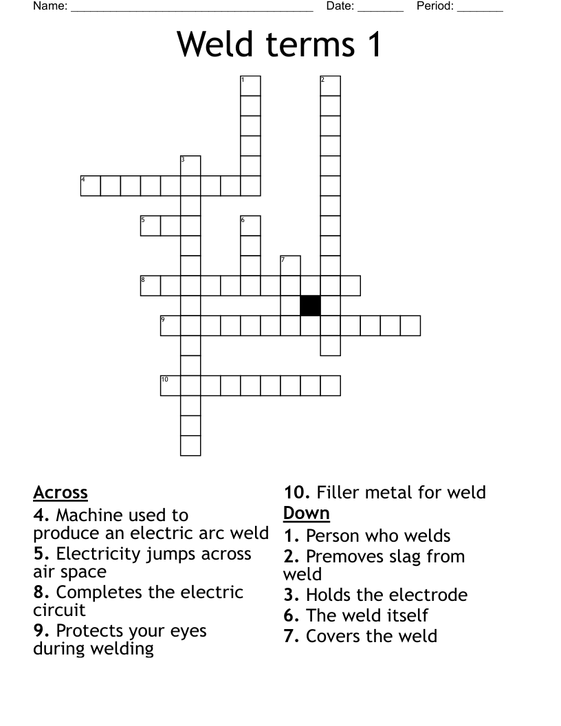 Welding Crossword WordMint Welding Crossword WordMint
