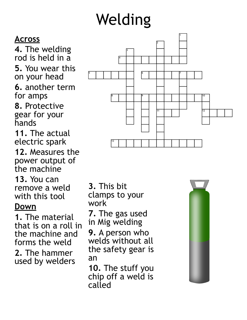 Welding Crossword Puzzle WordMint Welding Crossword Puzzle WordMint