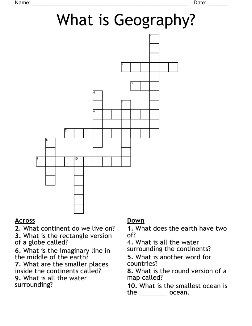 What is Geography?  Crossword