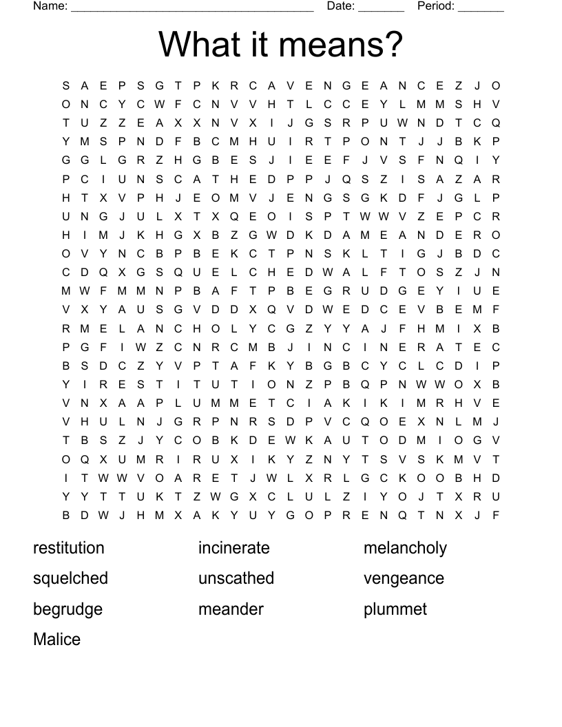 What it means? Word Search