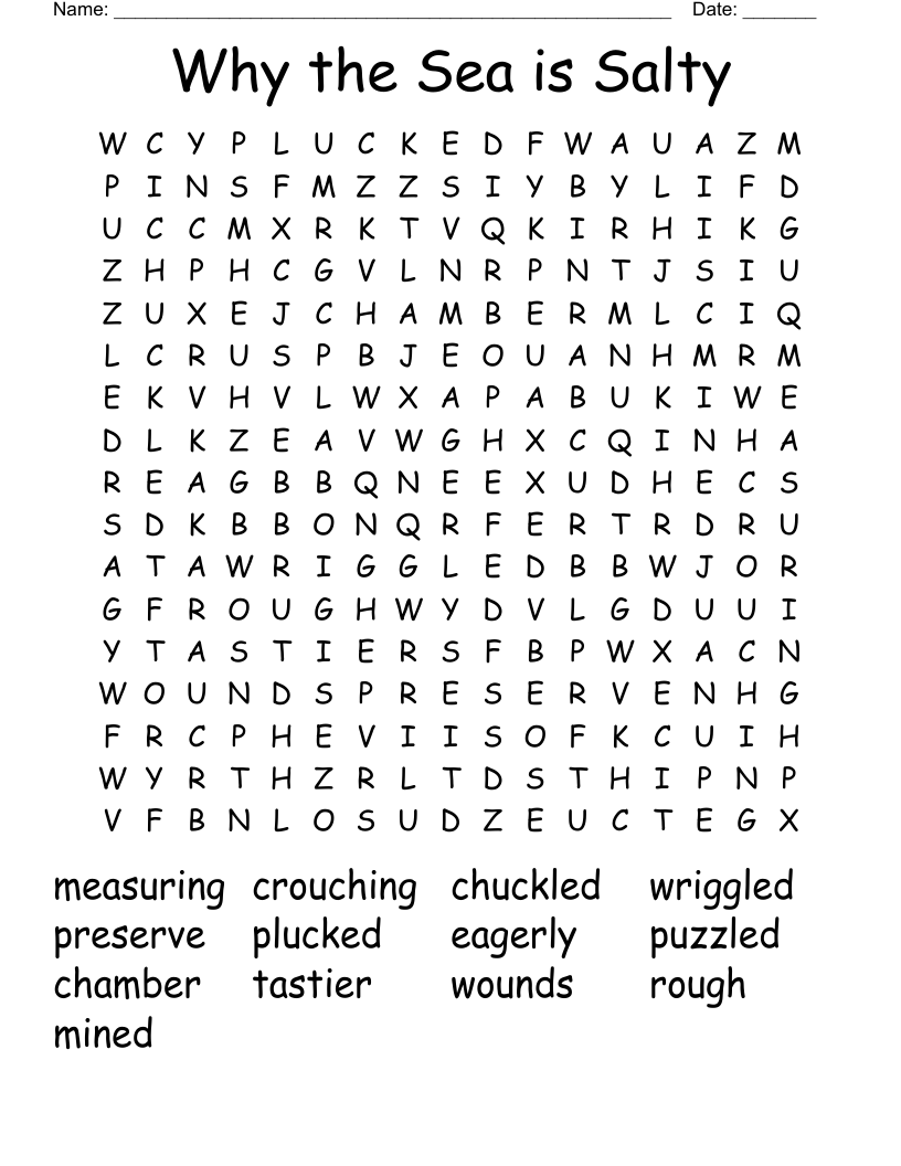 Why the Sea is Salty Word Search