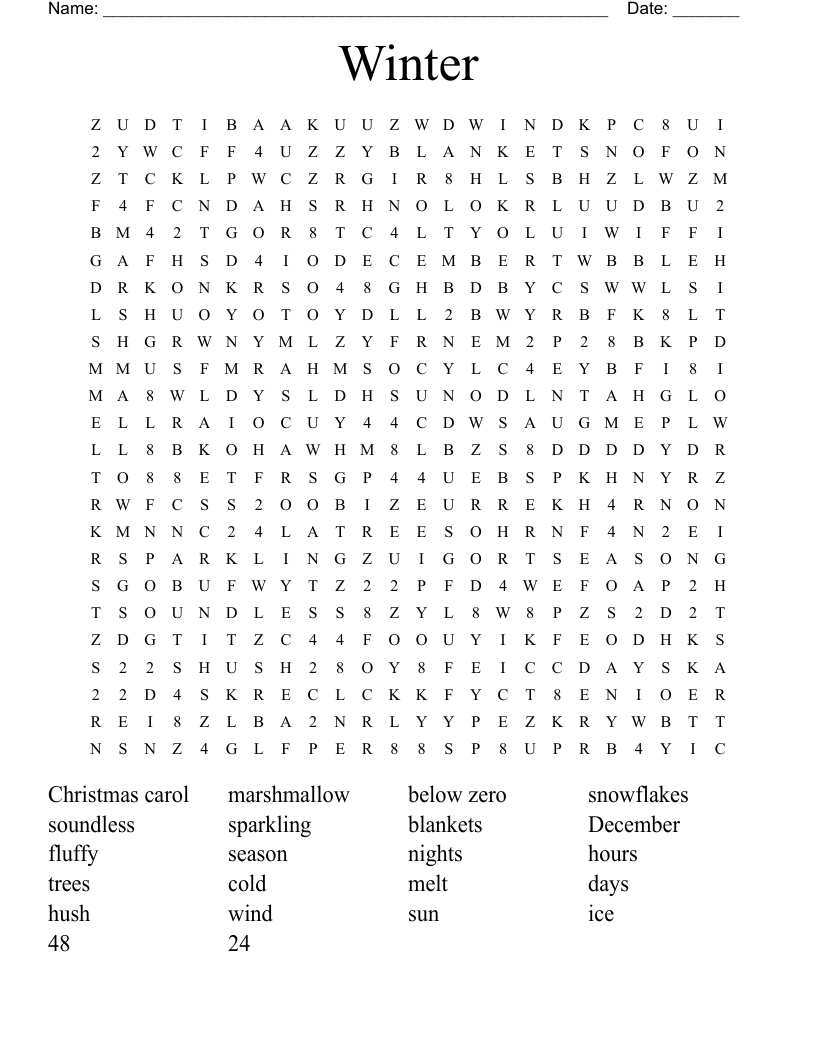 Winter Word Search