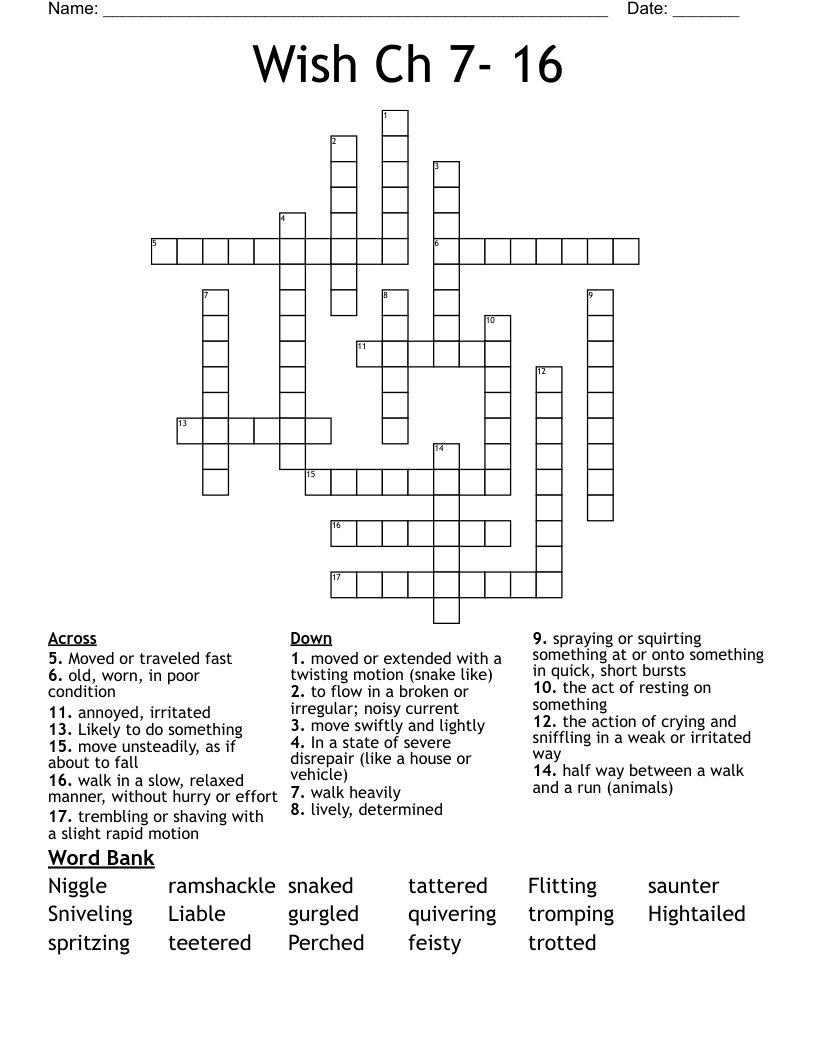 Wish Ch 7 16 Crossword WordMint
