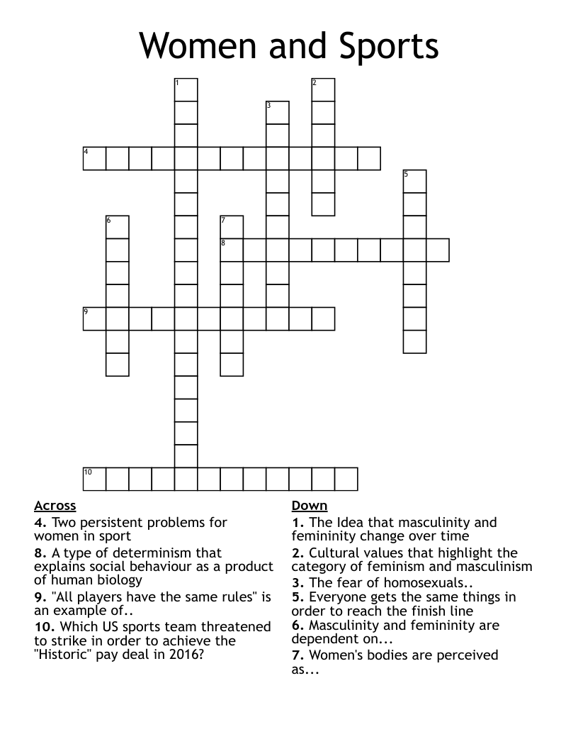 Women and Sports Crossword