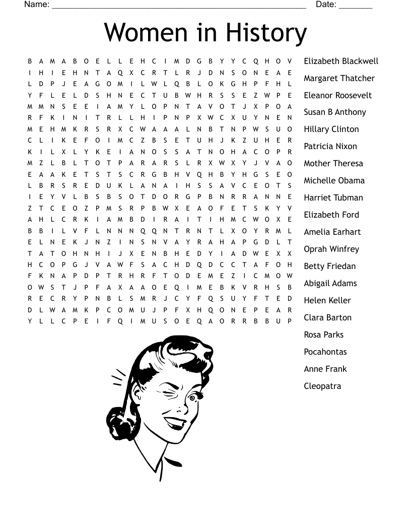 Influential Women Word Search WordMint