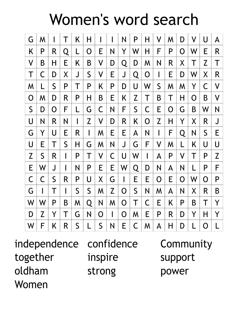 Women's word search