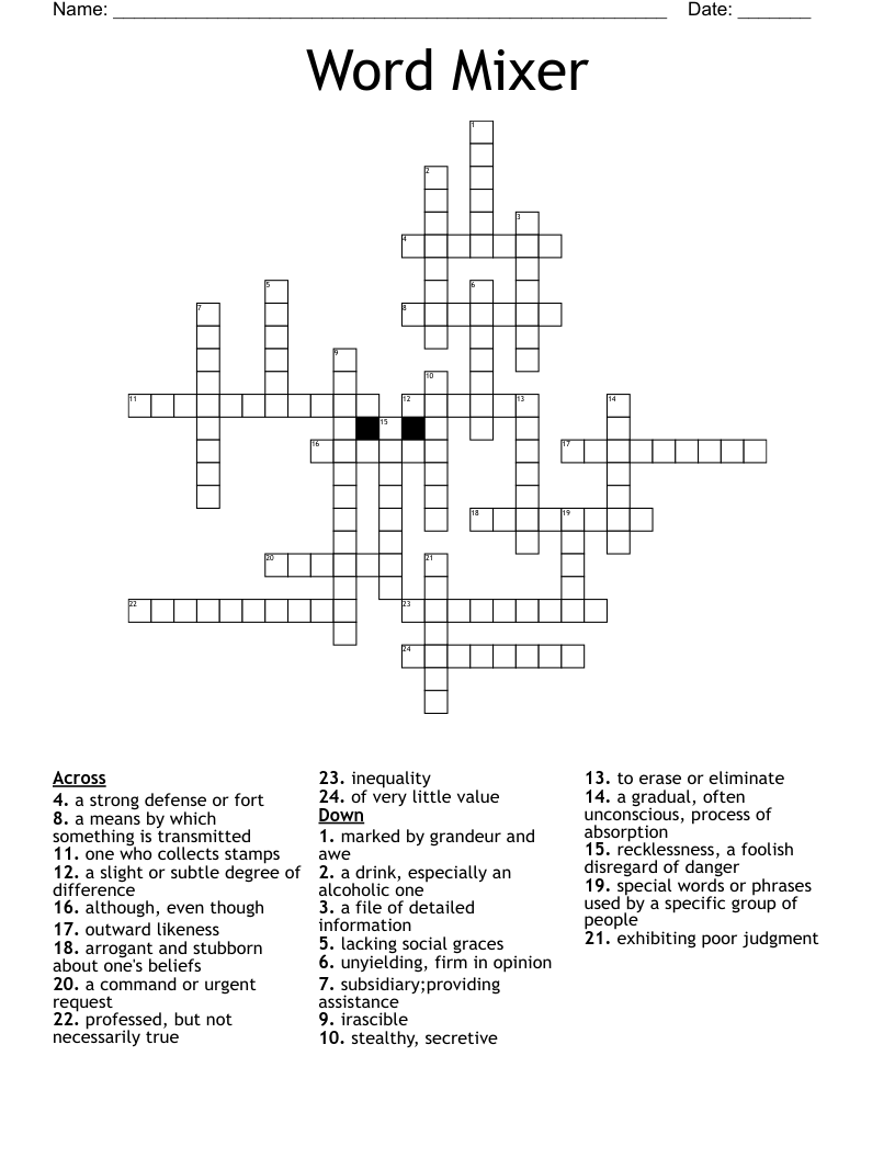 Word Mixer Crossword WordMint