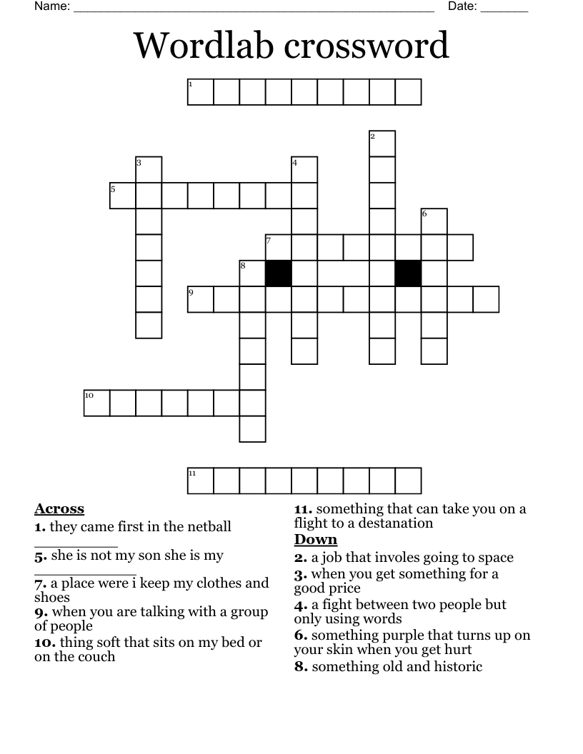 Wordlab crossword