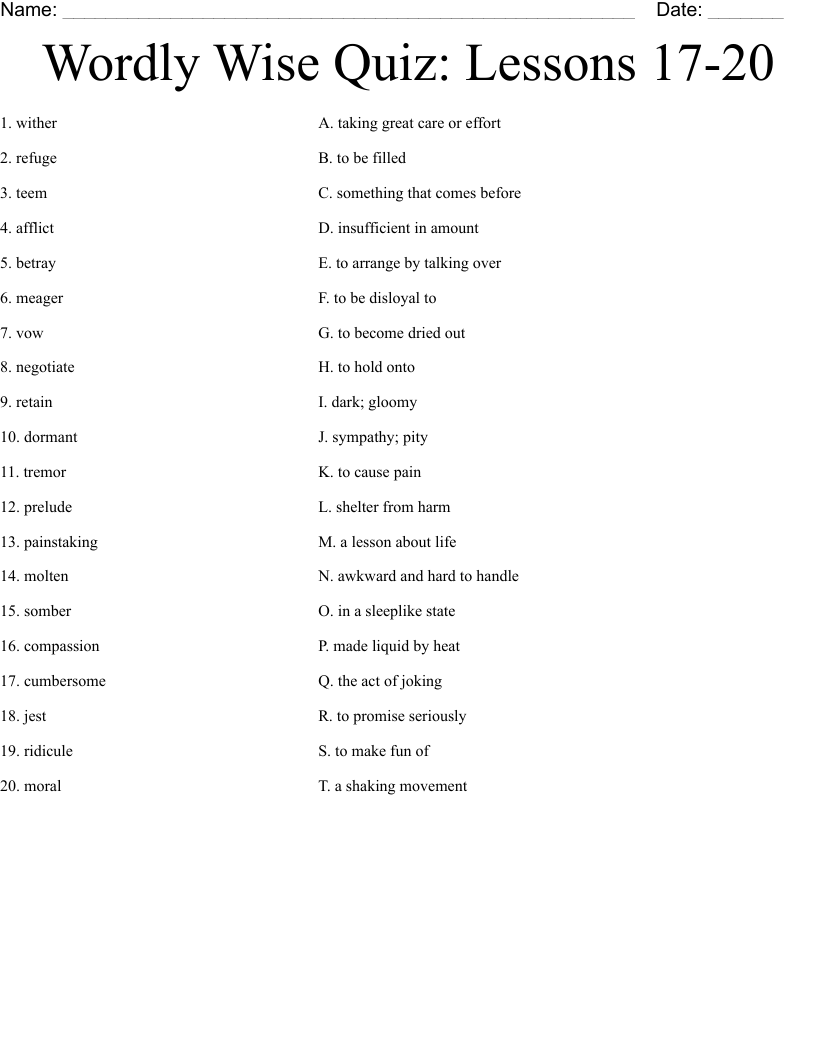 Wordly Wise Book 5 Lesson 20 Word Search WordMint