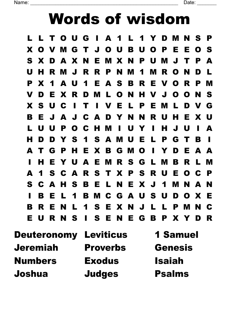 Words of wisdom Word Search