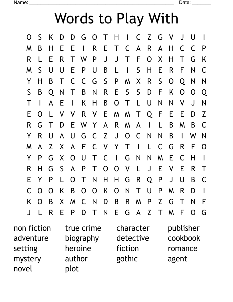 Words to Play With Word Search